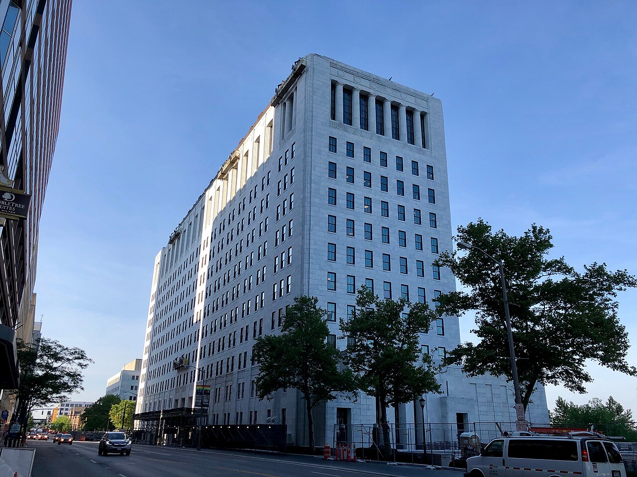 The Supreme Court of Ohio building in Columbus viewed from a downtown street.